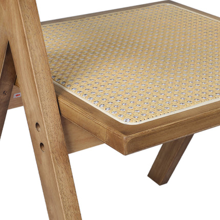 Levede 2x Dining Chair Solid Wood Rattan Natural-1973194082629062660