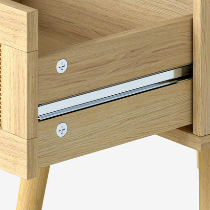 Levede 2x Bedside Tables Set Wooden Side Table Nigntstand Bedroom Rattan Drawers-2029334095099727876