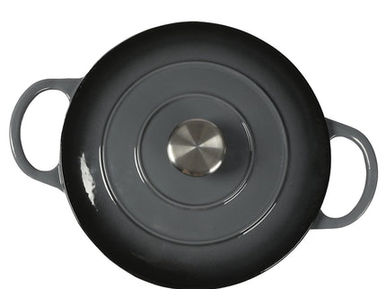 TOQUE 4L Enamel Dutch Oven Pot in Black Colour-1864184348161478660