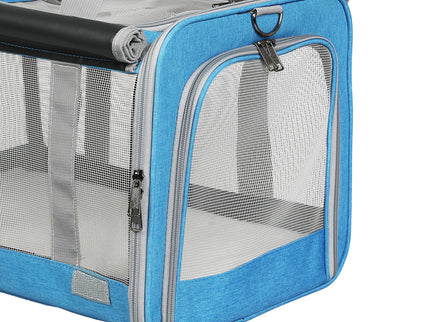 Pawz 3 in 1 Pet Soft Crate Dog Cat Carrier M Size Blue-1910112288757649412