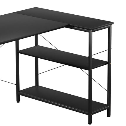 Levede L Shaped Computer Desk Home Desk Black-1973193441059934212