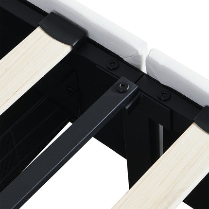 Levede Queen Bed Frame With Adjustable Headboard White-1973193505169870852