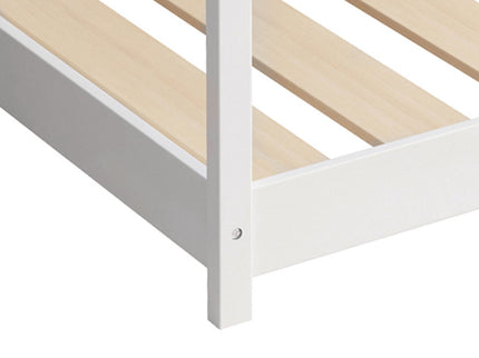 Levede Bed Frame Single Wooden Timber White-1864183194576883716