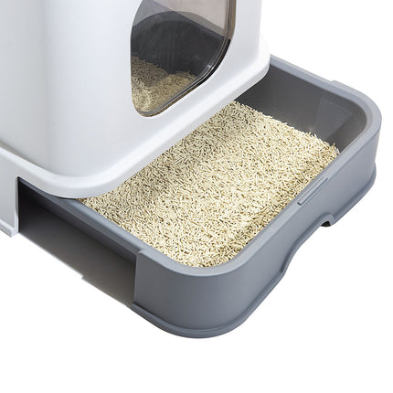 PaWz Cat Litter Box Fully Enclosed Kitty Grey-1975420444567801860