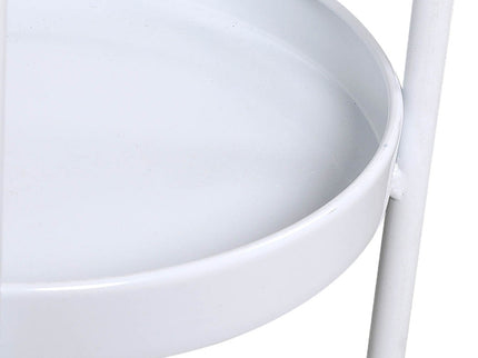 Levede 2 Tiers Plant Stand Metal Flower White Medium-1864184717172150276
