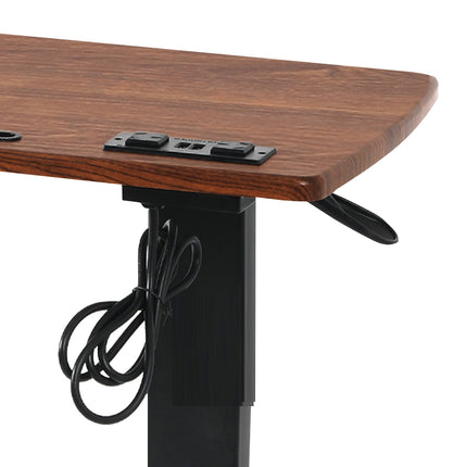 Levede Mobile Standing Desk Foldable Brown Fold-1973193834674393092
