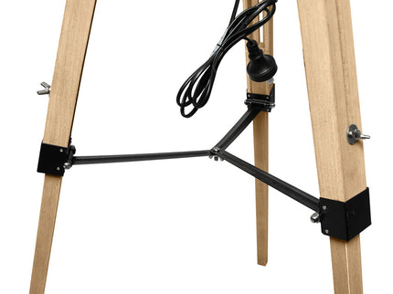 EMITTO Tripod Wooden Floor Lamp Shaded Natural-1864184396886708228