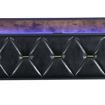 Levede Queen Metal Bed Frame LED Lights 2 Drawers-1973193504729468932