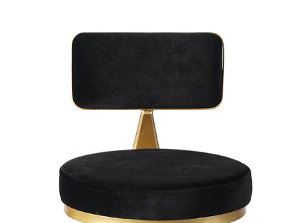 Levede 1x Velvet Bar Stools Kitchen Black-1864183228177453060