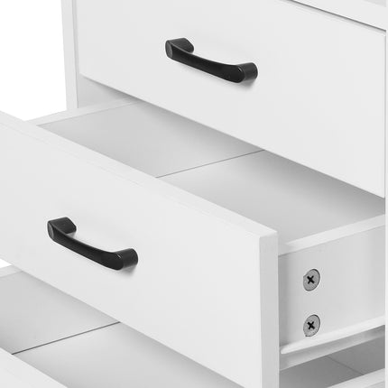 Levede Bedside Table USB Charger Outlet LED White-1910112205110644740