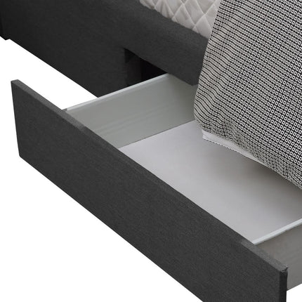Levede King Bed Frame Fabric 4 Storage Dark Grey-1942353311533502468