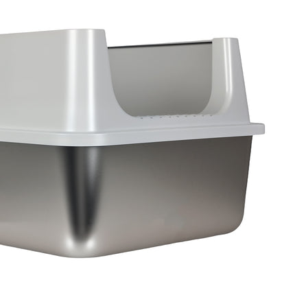 Pawz Stainless Steel Large Semi-Enclosed Cat Litter Box-2029387298738671620