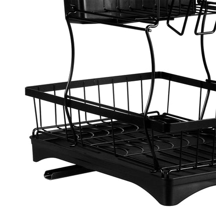 TOQUE Detachable Dish Drying Rack Cutlery Black-1973193928903626756