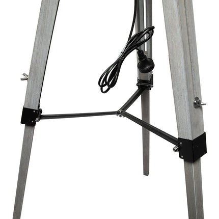 EMITTO Tripod Wooden Floor Lamp Shaded Grey-1973193957273899012