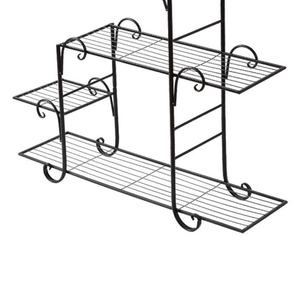 Levede Plant Stand Outdoor Indoor Metal Black-1973193772879712260
