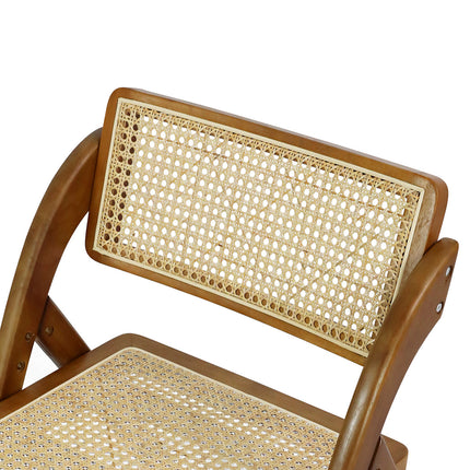 Levede 2X Foldable Rattan Dining Chairs Walnut-1975420495780253700
