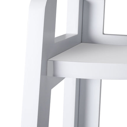 Levede 5 Tier Corner Shelf Wooden Storage White-1973194041973673988