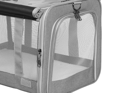 Pawz 3 in 1 Pet Soft Crate Dog Cat Carrier M Size Grey-1910112289076416516