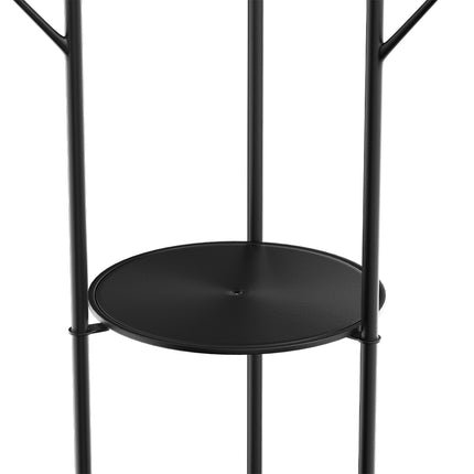 Levede Coat Rack Clothes Stand 8 Hook Organizer Black-1973193820665417732