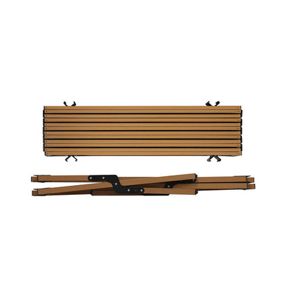 Levede Folding Camping Table Chair Set Oak-1973194001154707461