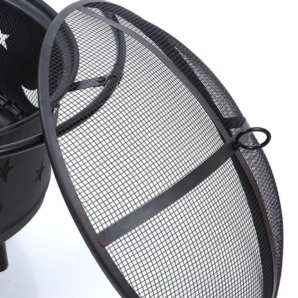 30" Portable Outdoor Fire Pit BBQ Grill Large-1973193619682758661