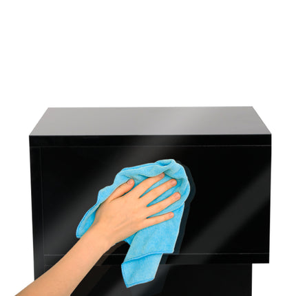 Levede 1xBedside Tables Drawers Side Black-1973193984444600325