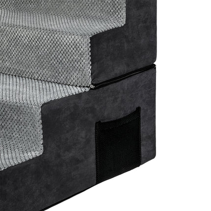 Pawz 4 Steps Pet Stairs Dog Ramp High Density Foam Grey-2006732767437656069