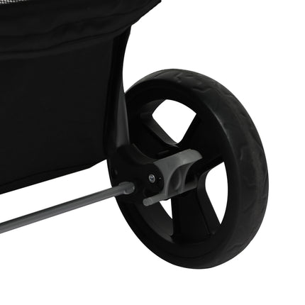 PaWz 4 Wheels Pet Stroller Dog Cat Cage Black-1973193718240514053