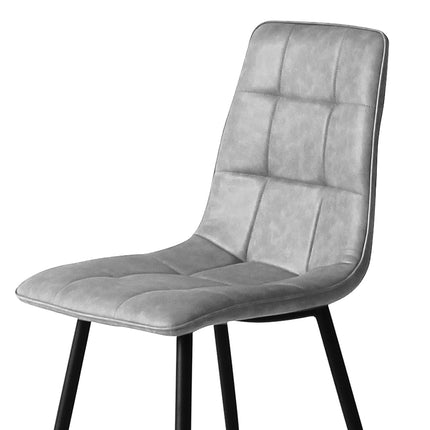 Levede 4x Dining Chairs Kitchen Chair Grey Faux Leather-1973194074773131269