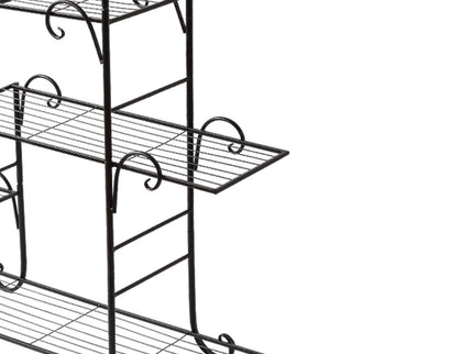 Levede Plant Stand Outdoor Indoor Metal Black-1894516826986123269