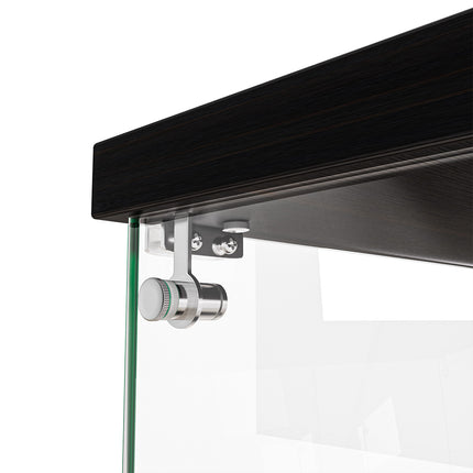 Stacked Display Cabinet Collection Storage Tempered Glass 2 Tier With Lock Black-1973193459078664197