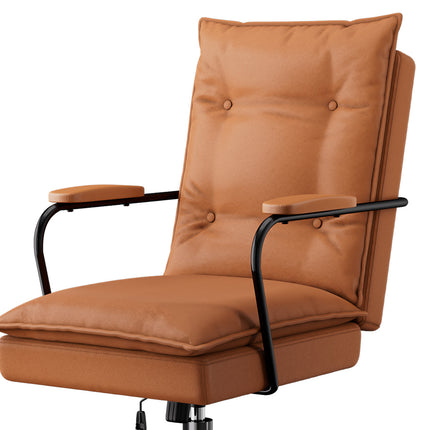 LEVEDE Ergonomic Office Chair Computer PU Brown-1973193534974595077