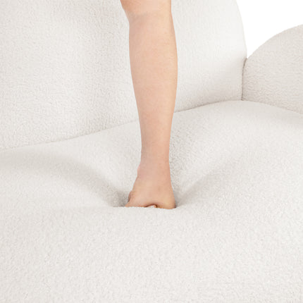 Levede Cloud Sofa 3 Seater Sherpa Fleece White-1954802386396647429