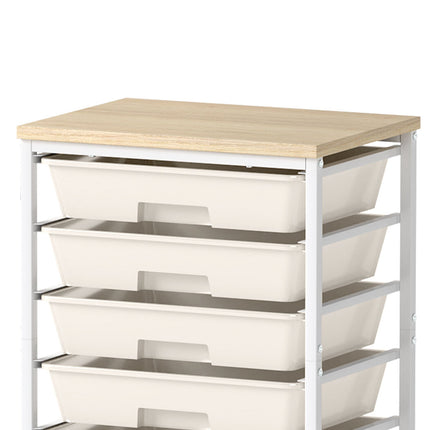 Levede 8 Drawers Storage Trolley Utility Cart Plastic Mobile Organiser Unit-2029334094093094917