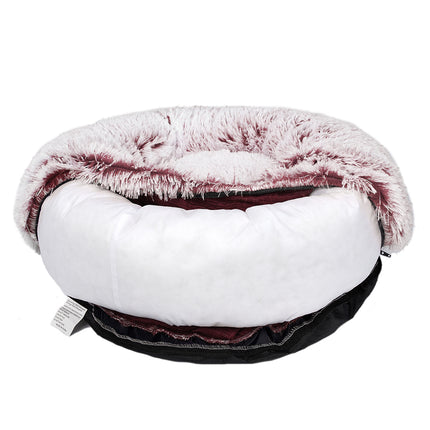 PaWz Pet Bed Cat Dog Donut Nest Calming M Pink Medium-1973193631087071237