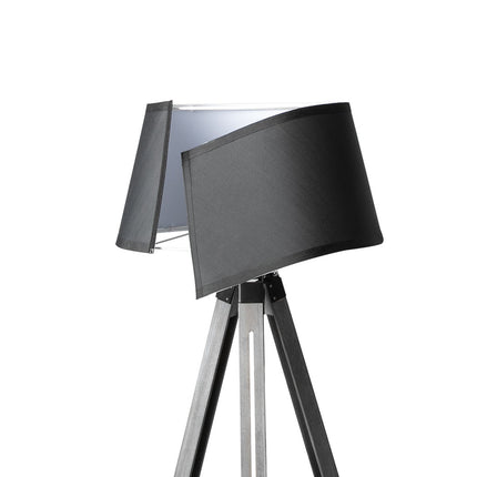 EMITTO Tripod Wooden Floor Lamp Shaded Grey-1973193957273899013