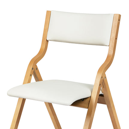 Levede 2x Dining Chairs Foldable PU Beige-1975420497088876549