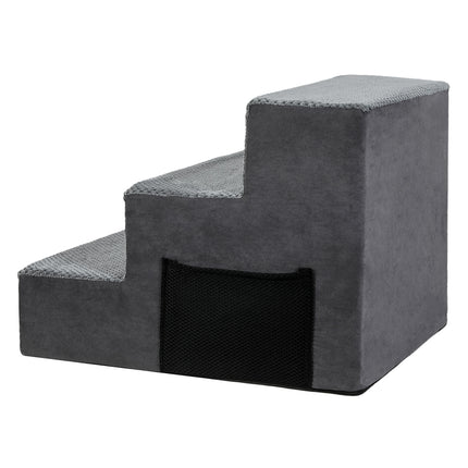 Pawz 3 Steps Pet Stairs Dog Ramp High Density Foam Grey-2006733392930017285