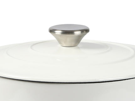 TOQUE 4L Enamel Dutch Oven Pot in White Colour-1864184348446691333