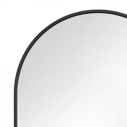 Yezi Oval Wall Mirror 70x50cm Black Frame Bathroom Wall Mounted Vanity Mirror-2050059009389629445
