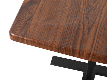 Levede Mobile Standing Desk Foldable Brown Fold-1910113012719685637