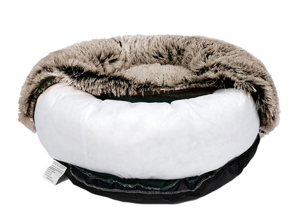 PaWz Pet Bed Cat Dog Donut Nest Calming M Brown Medium-1864184499311611909