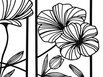 Yezi Metal Wall Art 4Pcs Floral Minimalist Line Decor-1910149776071069701
