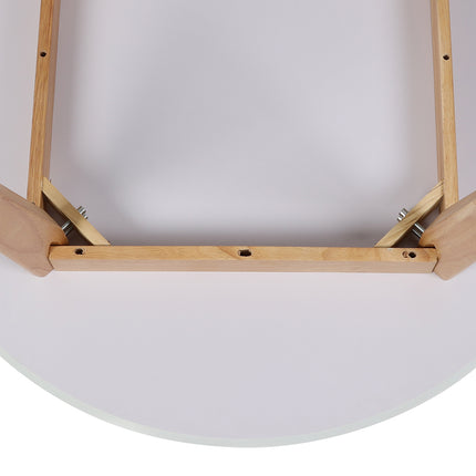 Levede Dining Table Round Rubberwood Base 100cm White 100 CM-1973194087016304645