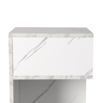 Levede 1xBedside Tables Drawers Side White-1973193985103106053