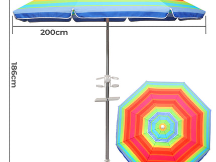Mountview 2M Outdoor Beach Umbrellas Sand Colorful-1910112264913031170
