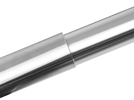 Marlow Silver Double Curtain Rod Steel Pole Pommel Set Extendable Adjustable-1910112209267200005