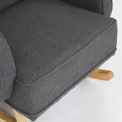 Levede Fleece Rocking Chair with footstool-1975420319955030021