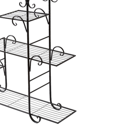 Levede Plant Stand Outdoor Indoor Metal Black-1973193772879712261