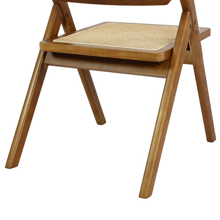 Levede 2X Foldable Rattan Dining Chairs Walnut-1975420495780253701